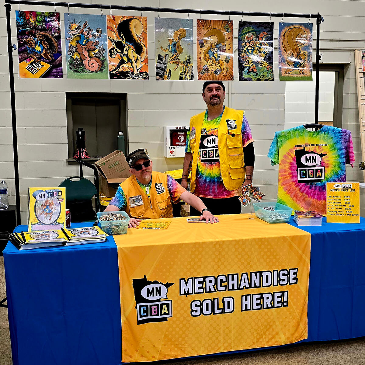 volunteers at prize table