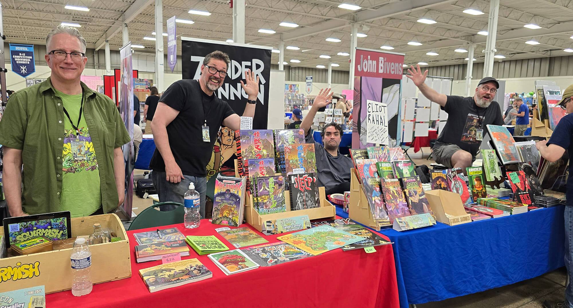 World Monster HQ at MNCBA SpringCon 2025 comic creators Steven Stwalley, Zander Cannon, Eliot Rahal, and John Bivens