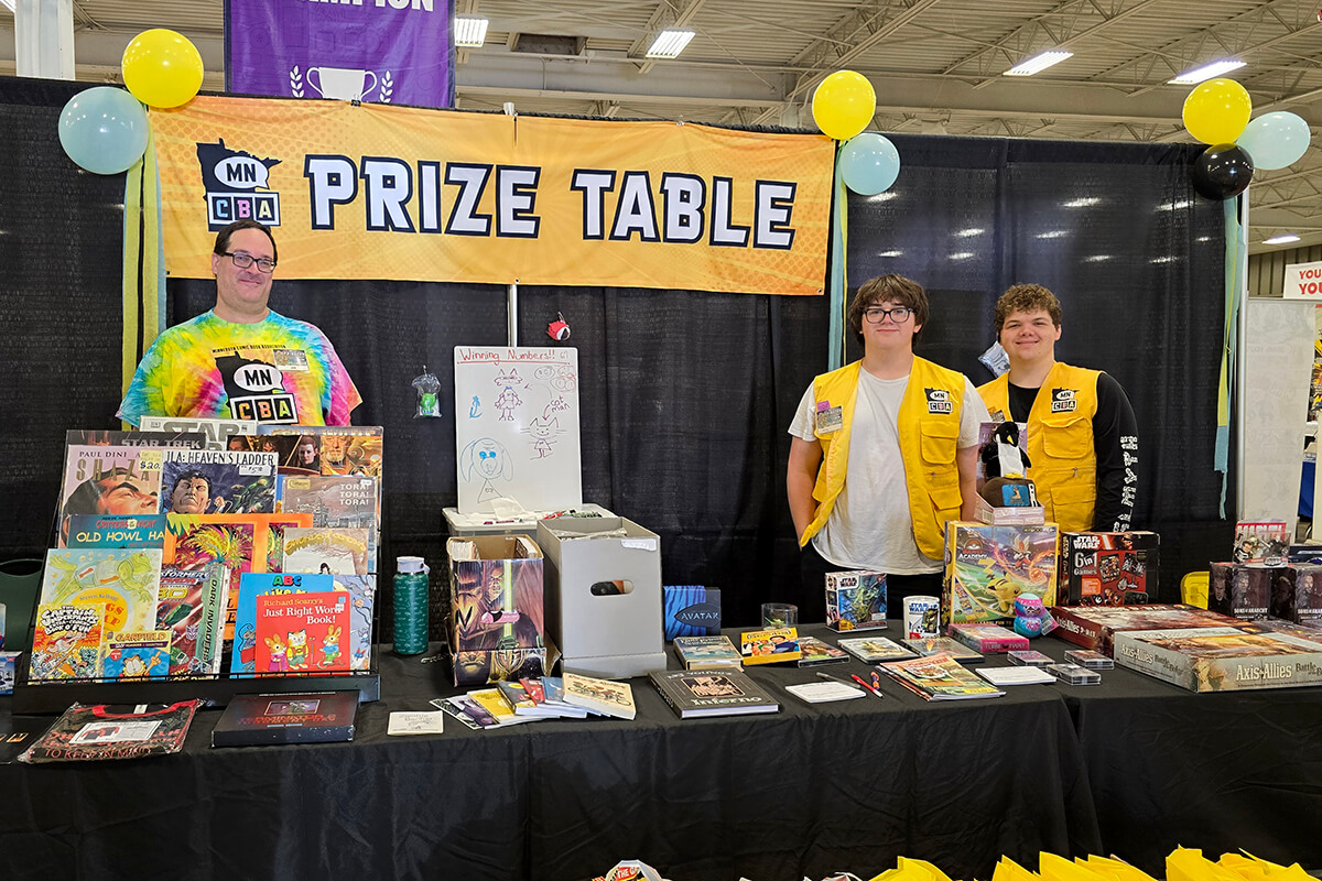John Lundquist and Family at MNCBA SpringCon 2026 Prize Table volunteers at prize table